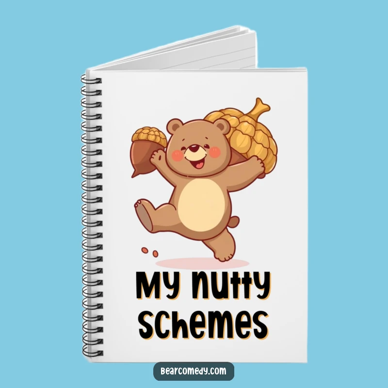 Funny Bear Acorn Kick Notebook: Playful Bear Journal, Capture Energetic Funny Ideas Gift!