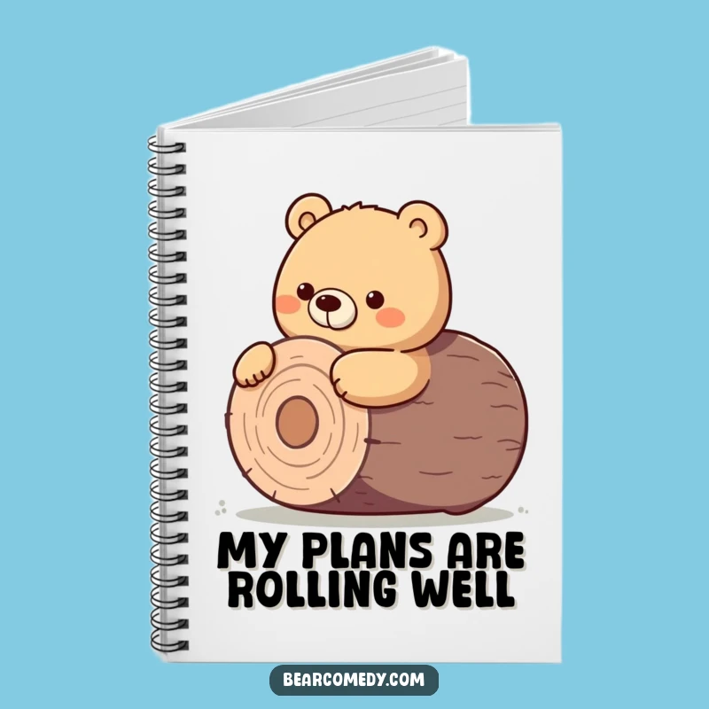 Funny Bear Notebook - Determined Log Roll Pages, Effort Journal