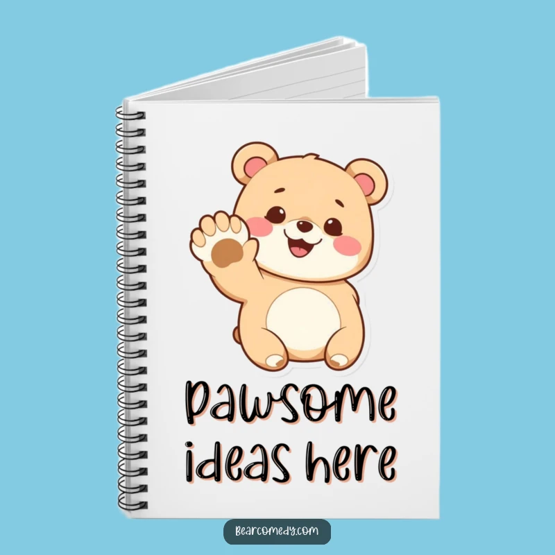 Funny Bear Notebook: Cute Waving Character Journal, Perfect Funny Gift for Writers