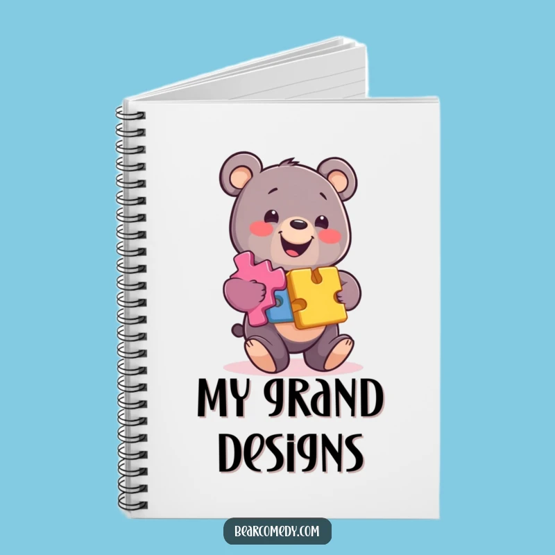 Piece Together Your Ideas: Funny Bear Puzzle Notebook