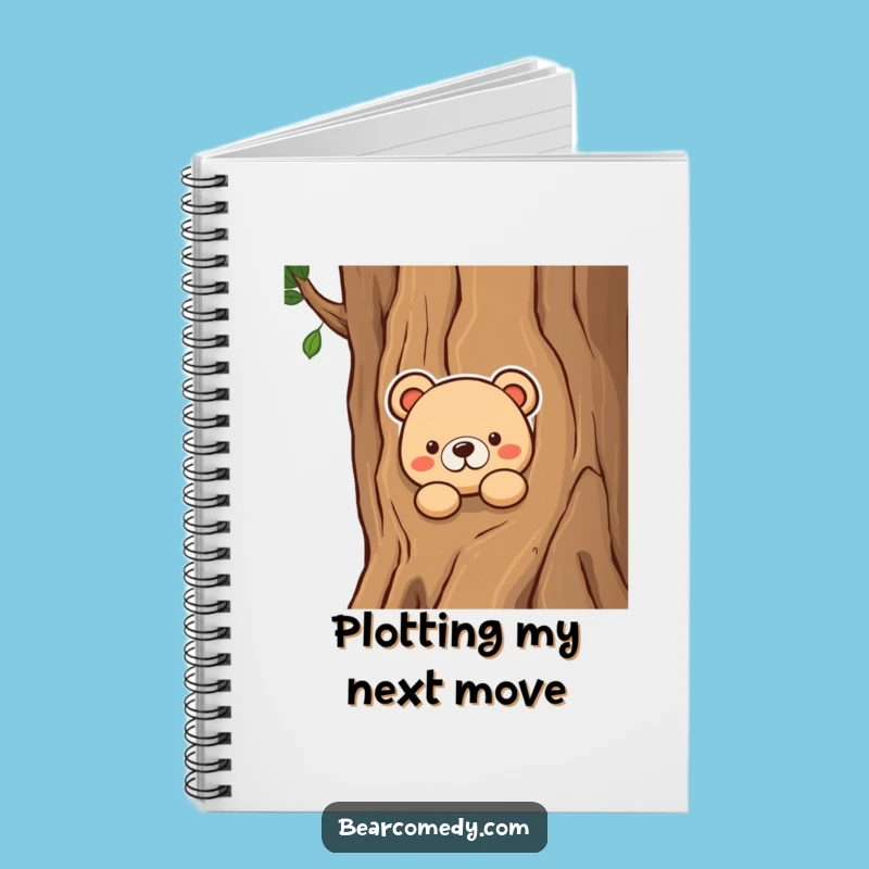Funny Curious Bear Peeking Notebook - Jot Down Your Thoughts with Hilarious Observation!