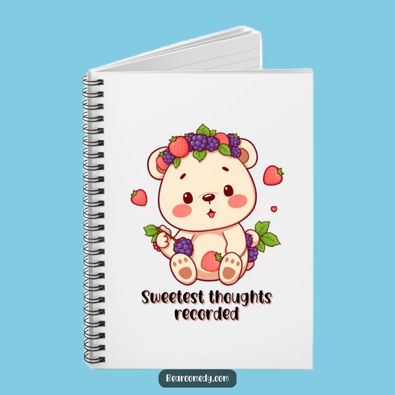 Funny Berry Crown Bear Notebook - Jot Down Sweet Ideas with Hilarious Inspiration!