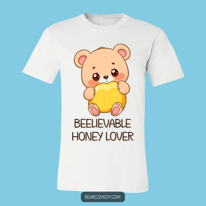 Funny Adorable Bear Hugging Honeycomb T-Shirt - A Cute & Funny Gift
