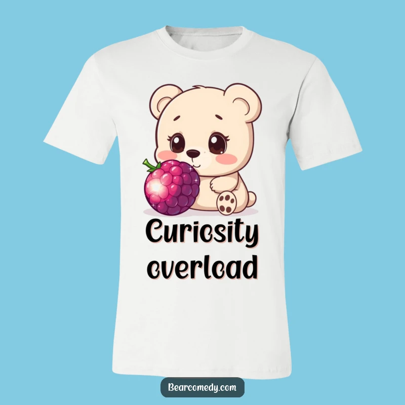 Funny Bear Berry T-Shirt: Curious Cartoon Shirt for Innocent Joy
