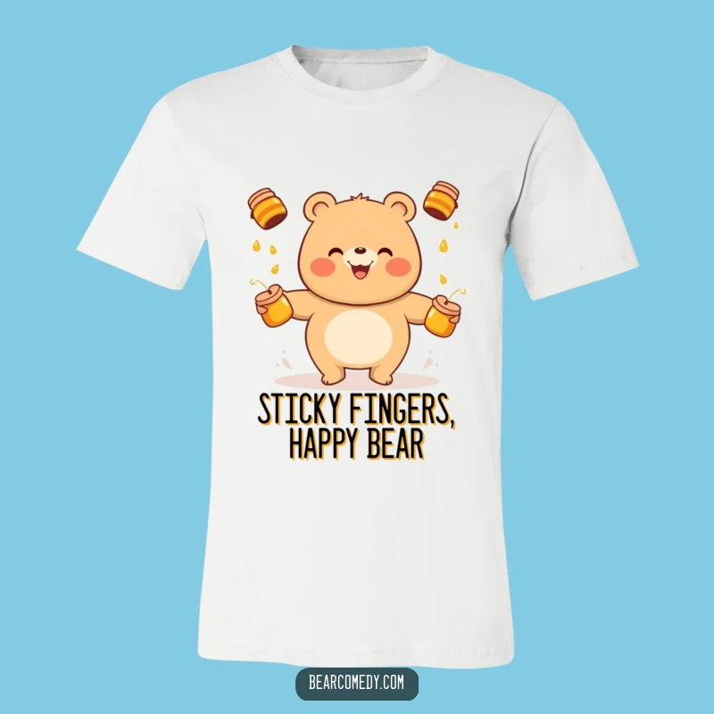 Embrace the Fun: Funny Bear Juggling Honey Pots T-Shirt for Laughs