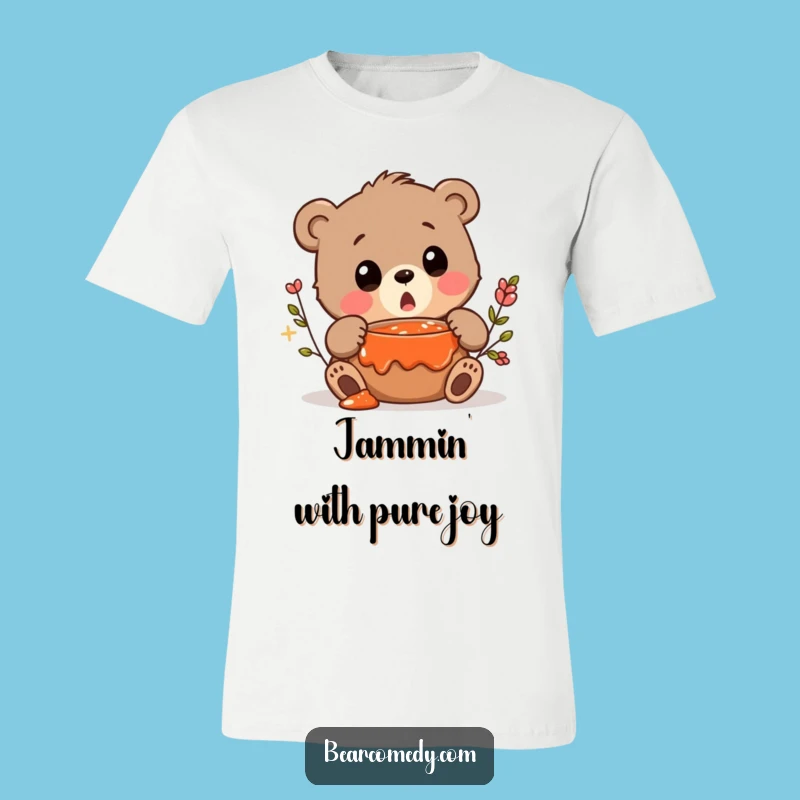 Funny Jam Bear Tee - Surprised Squeak, Sweet Discovery, Hilarious Gift