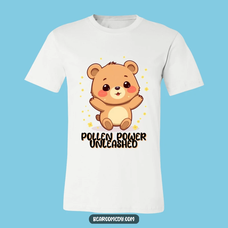 Funny Pollen Bear T-Shirt: Spin with Delight in Nature's Sparkle, Great Gift