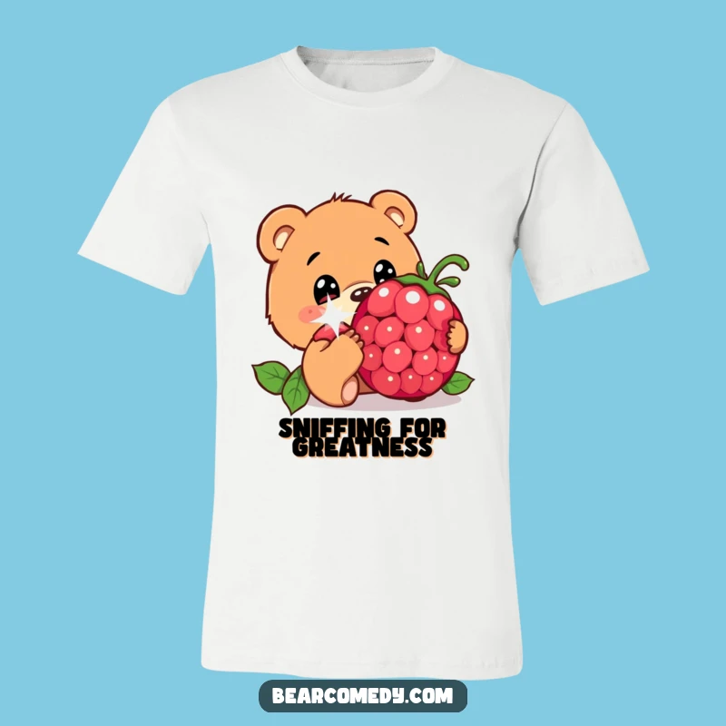 Funny Bear's Berry Quest T-Shirt: Explore with Innocent Humor