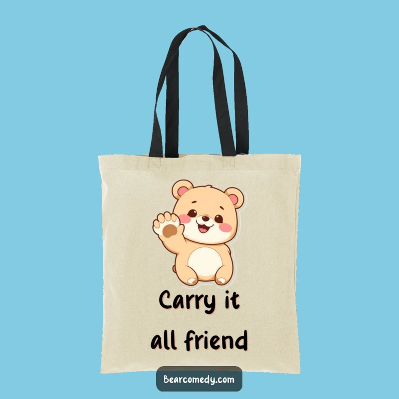 Funny Bear Tote Bag: Cute Waving Paw Design, Practical and Hilarious Funny Gift Accessory