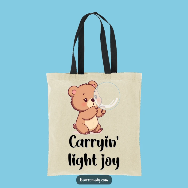 Funny Bear Cub Bubble Tote Bag: Spacious and Hilarious for Errands