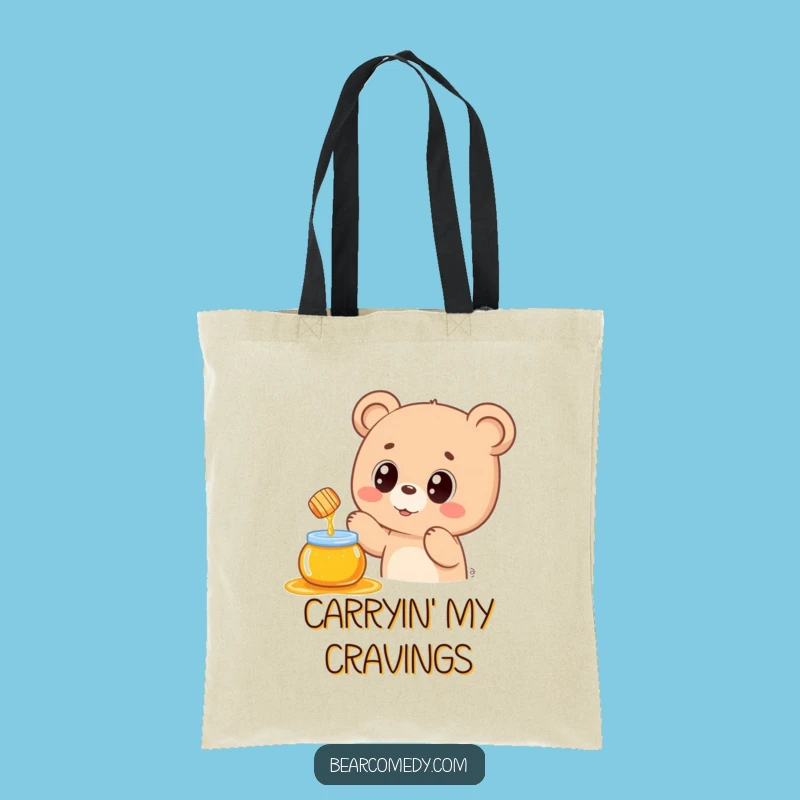 Funny Kawaii Bear Honey Pot Tote Bag: Adorable and Hilarious Carry-All