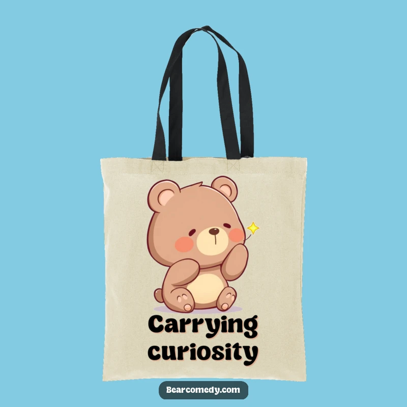 Funny Curious Bear Firefly Tote Bag: Carry Your Wonder Everywhere