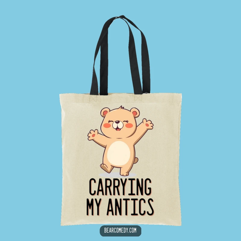 Funny Bear Dance Tote Bag: Clumsy Cartoon Carryall for Humorous Shopping
