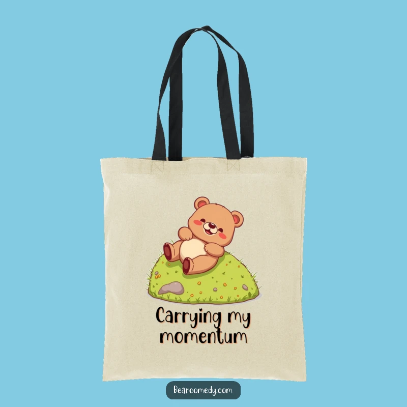 Carry your essentials with the pure, unadulterated joy of a bear's carefree tumble with this hilarious tote bag. It's perfect for shopping and spreading smiles.