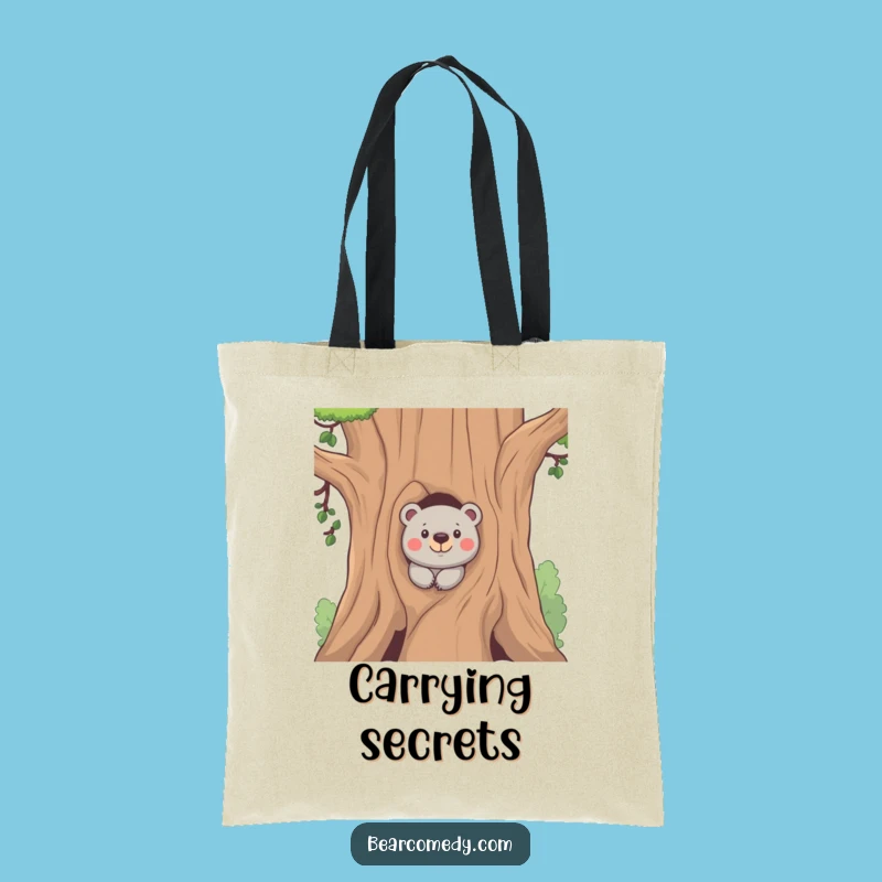 Funny Mischief Bear Tote Bag - Carry Your Secrets with Comical Flair!