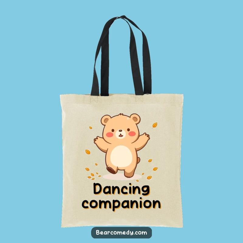 Funny Autumn Bear Dance Tote Bag: Carry Fall Fun with Hilarious Style