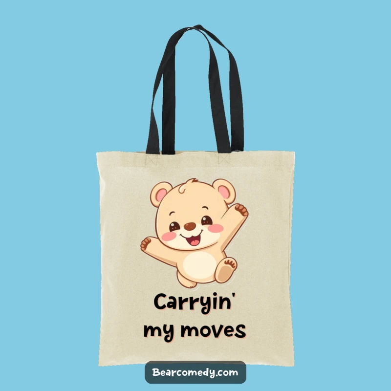 Funny Bear Cub Somersault Tote Bag: Spacious and Hilarious for Active Days