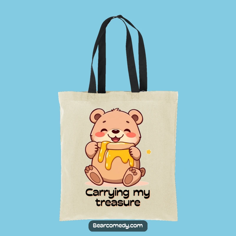 Funny Bear Honey Hug Tote Bag: Durable Bag With Cute Bear, Ideal Funny Gift for Shoppers