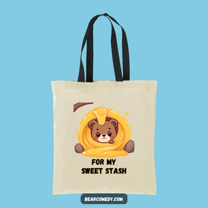 Funny Bear Honey Tote Bag: Carry Your Essentials with Sweet, Hilarious Style, Gift Idea