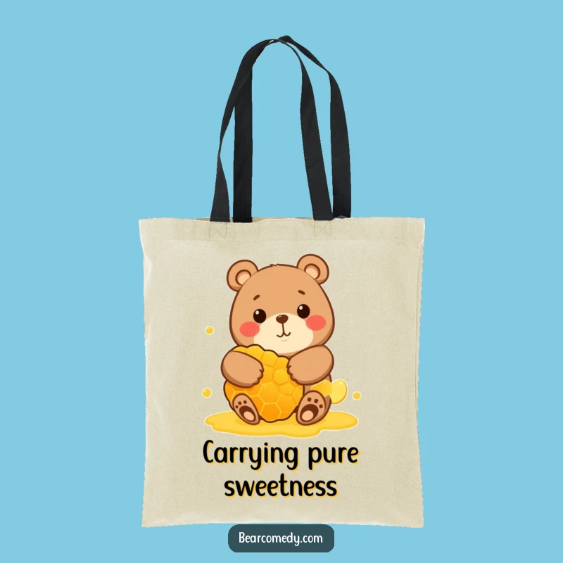 Funny Bear Hugging Honeycomb Tote Bag: Carry Your Essentials with Sweet, Funny Style