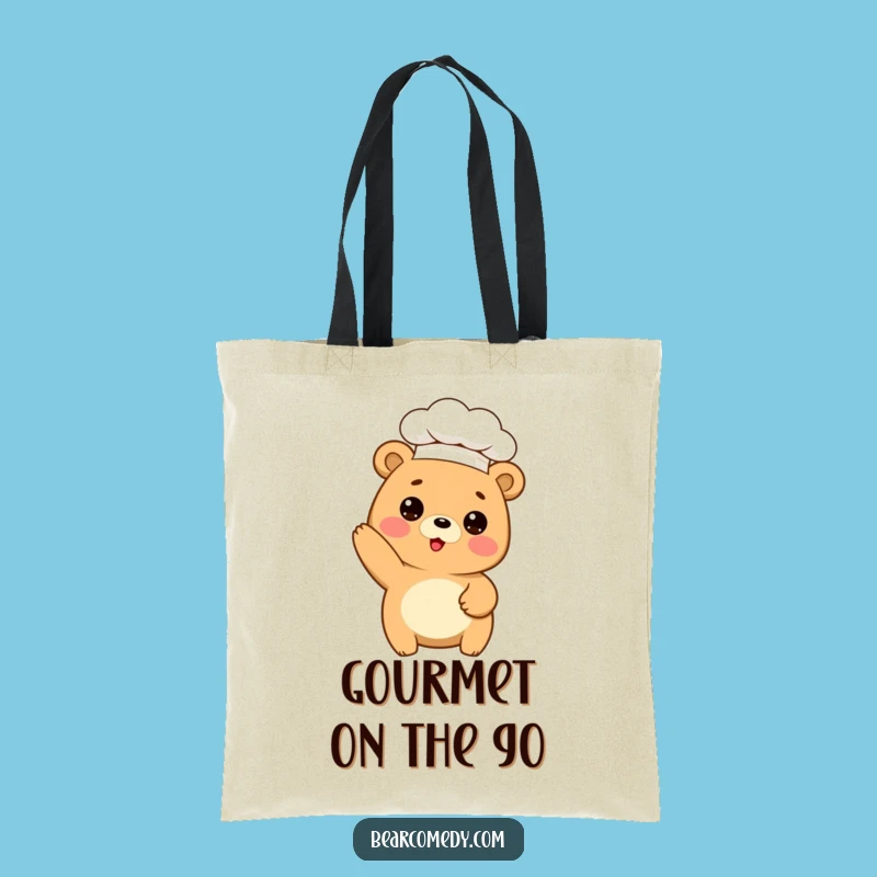 Funny Chef Bear Tote Bag: Durable Bag With Bear Baker, Ideal Funny Gift for Groceries