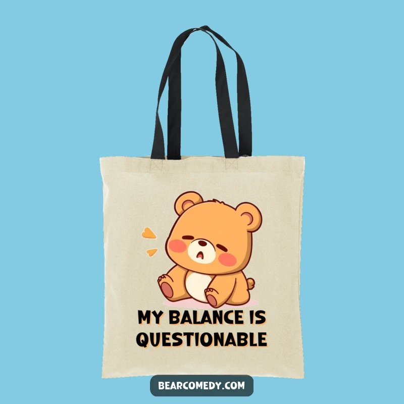 Funny Oops Bear Tote Bag - Chic & Comical Carry-all for Your Treasures!