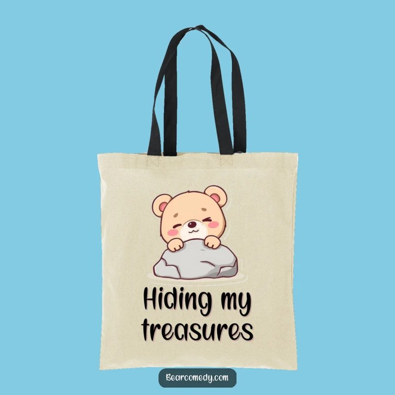Playful Funny Mischievous Bear Wink Tote Bag: Carry Your Secrets