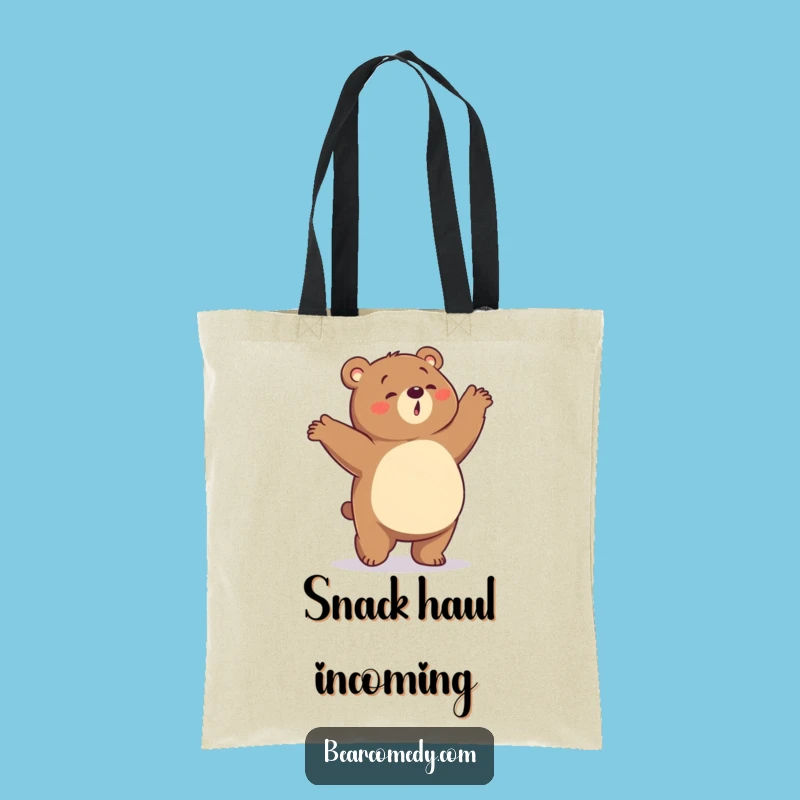 Funny Hungry Bear Tote Bag: Durable Bag With Dancing Bear, Ideal Funny Gift for Groceries